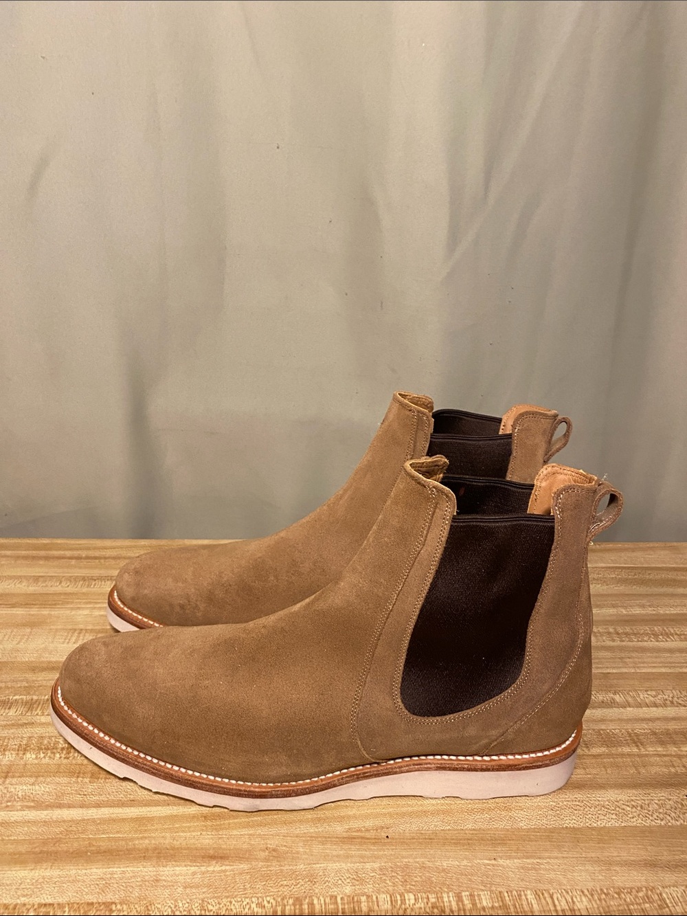 Tecovas The Luke Chelsea  Pull-On Western Boots Sawdust Roughout Mens size 14D